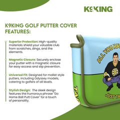 K9King putter inside cover on golf bag for safe transport