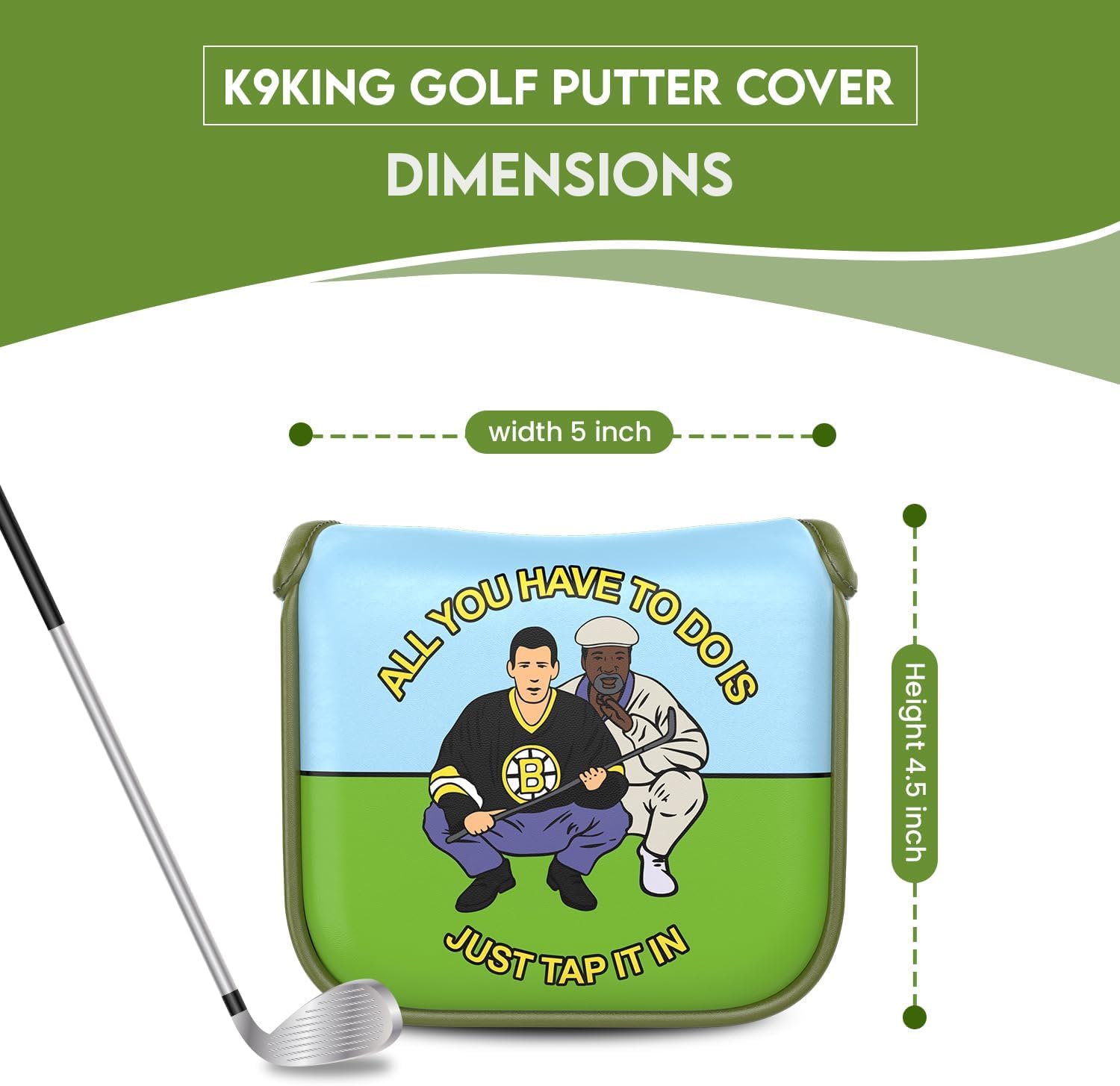 K9King size comparison with putter showing snug Odyssey fit