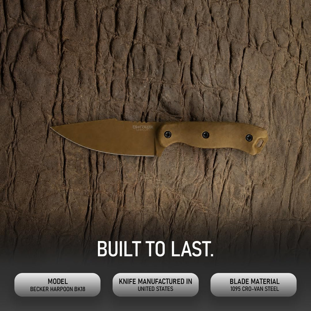 KA-BAR BK18 sheath attachment demonstrating hands-free belt mounting benefit