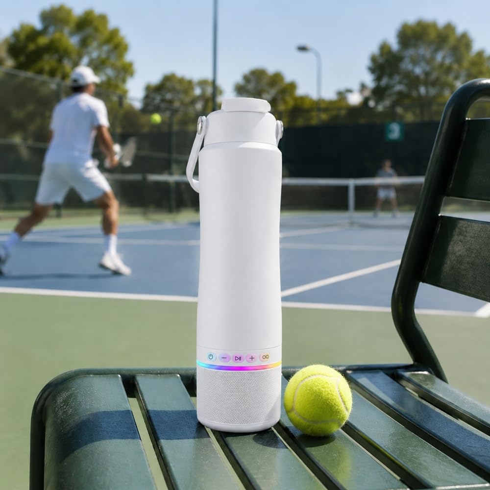 kakulo outdoor picnic lifestyle shot showing hydration and music together
