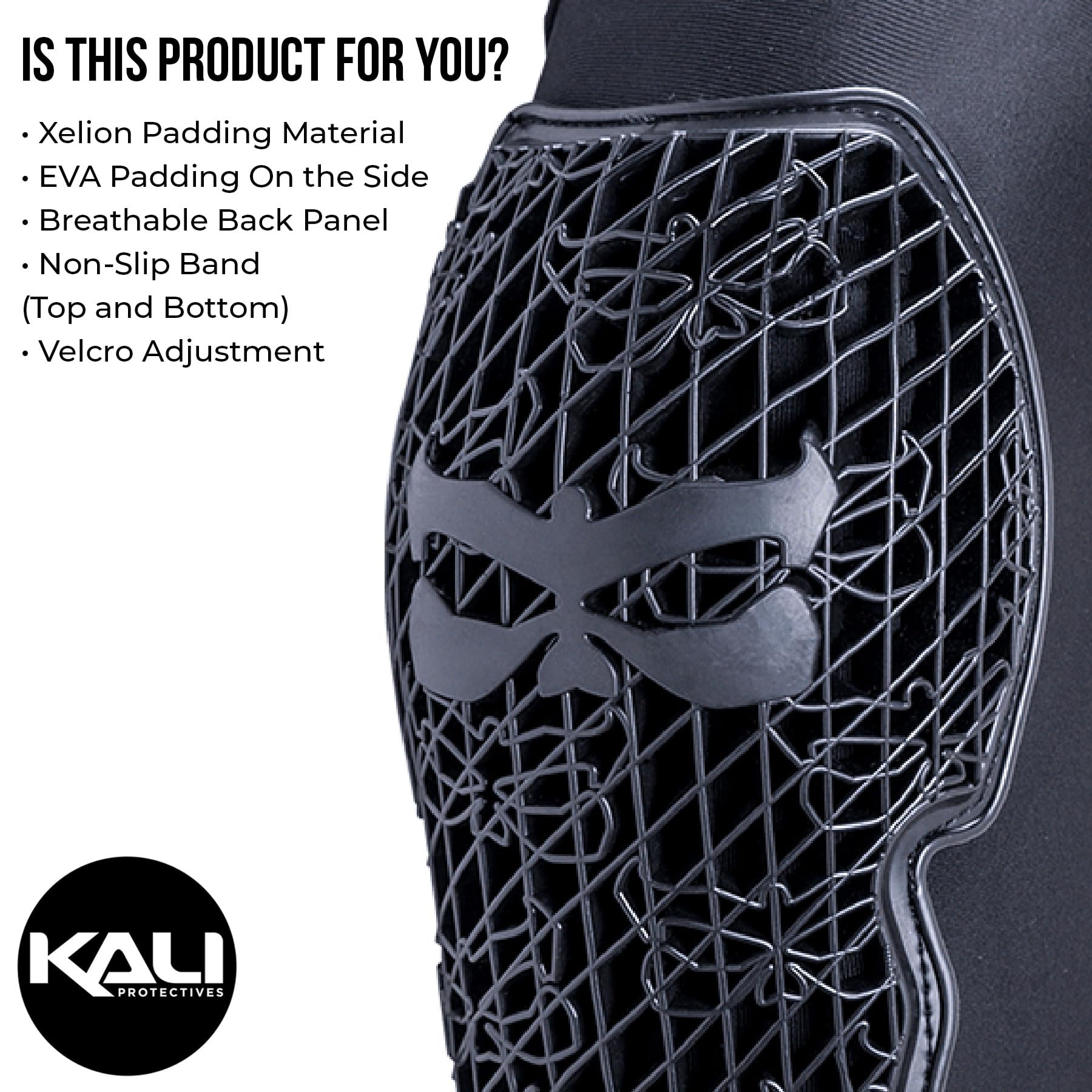 Kali Protectives size comparison with ruler showing forearm coverage benefit