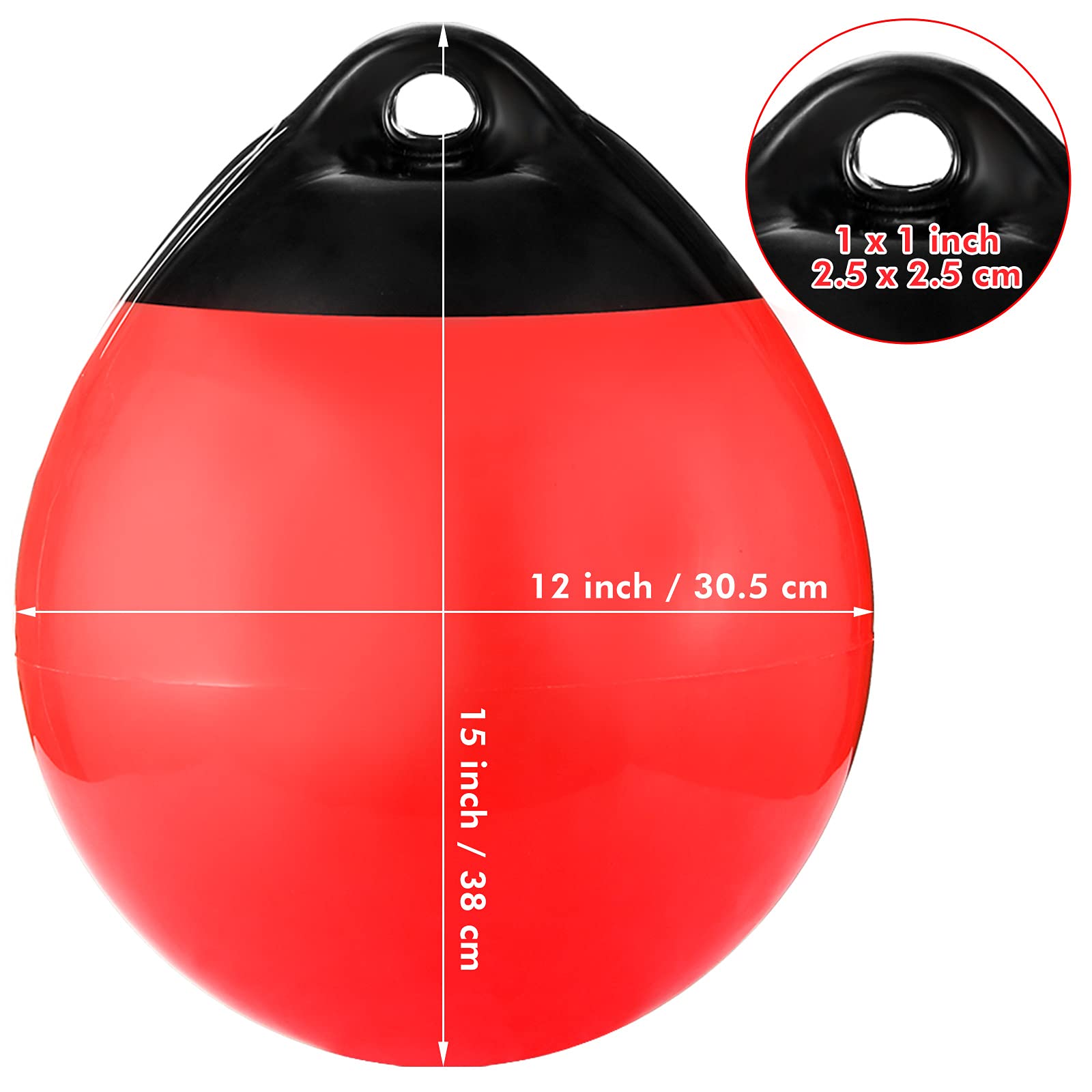 Kamehame deflated buoy with included inflator and needle for compact storage