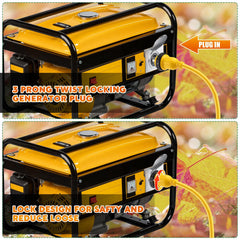 Kanayu plug attached to generator demonstrating safe shore power connection on site