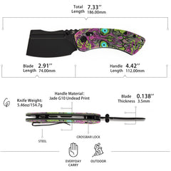 KANSEPT Korvid V blade closeup highlighting D2 steel edge for long-lasting sharpness
