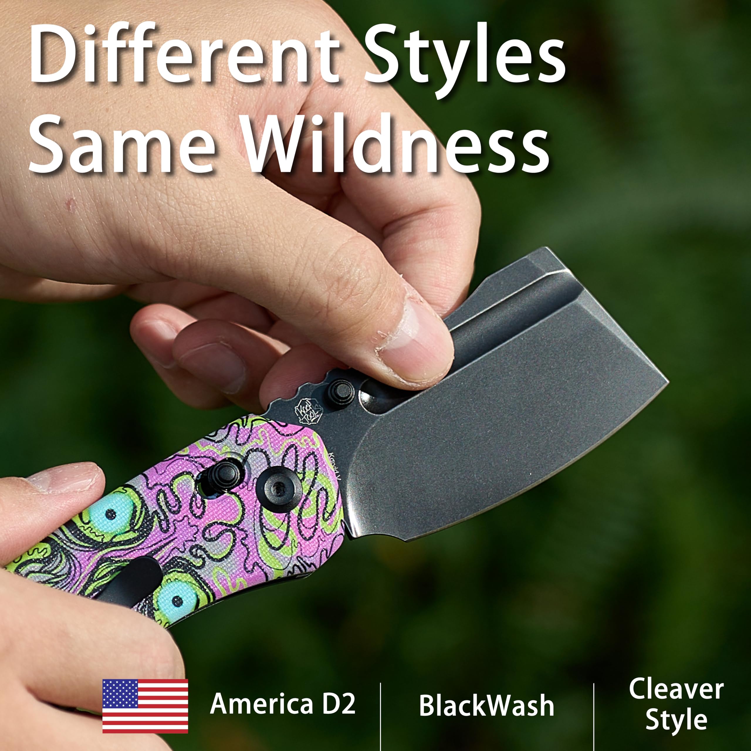 KANSEPT Korvid V handle texture shot showing jade G10 grip for secure handling