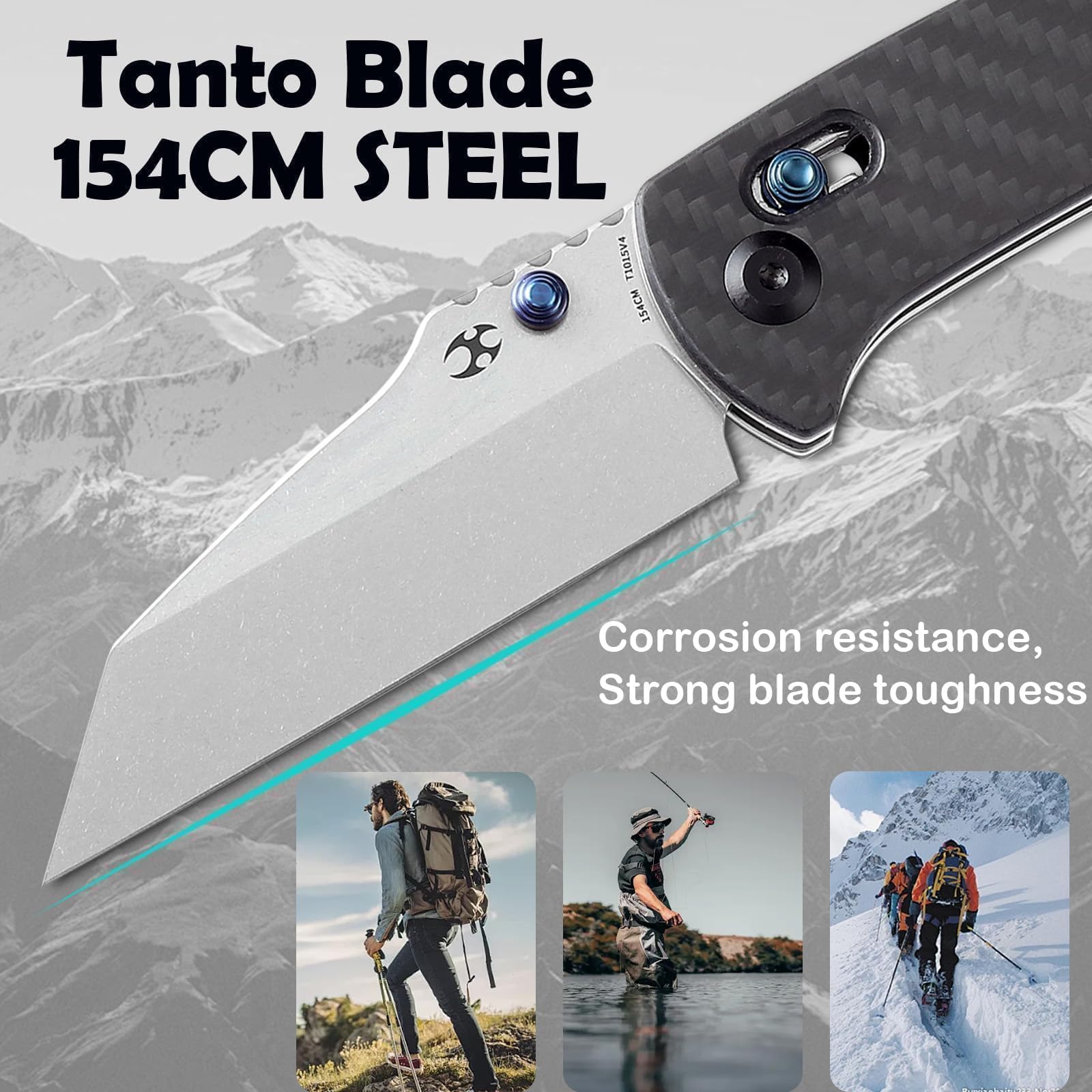 KANSEPT Main Street 154CM blade closeup highlighting sharp edge durability
