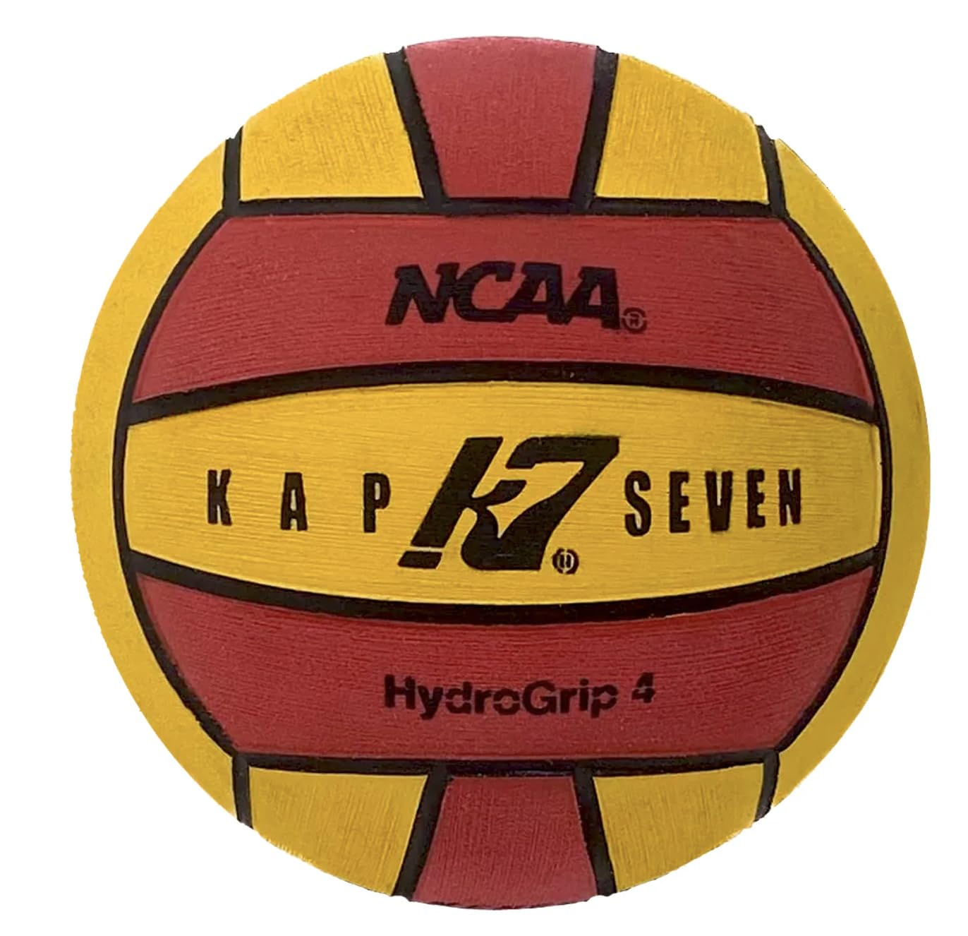 KAP K7 SEVEN front view of HydroGrip ball showing vibrant yellow red colors and improved visibility
