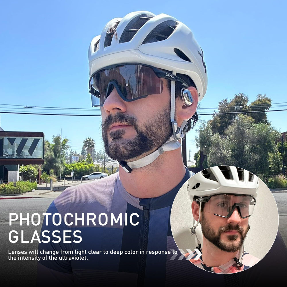KAPVOE close-up of photochromic lens mid-transition improving visibility in sun