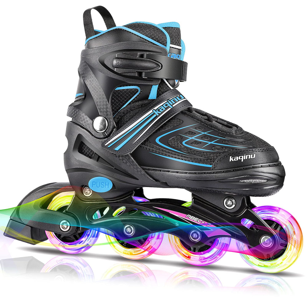 kaqinu front view blue skates showing design and fit benefit