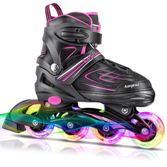 kaqinu front view pink skates showing overall design and stability