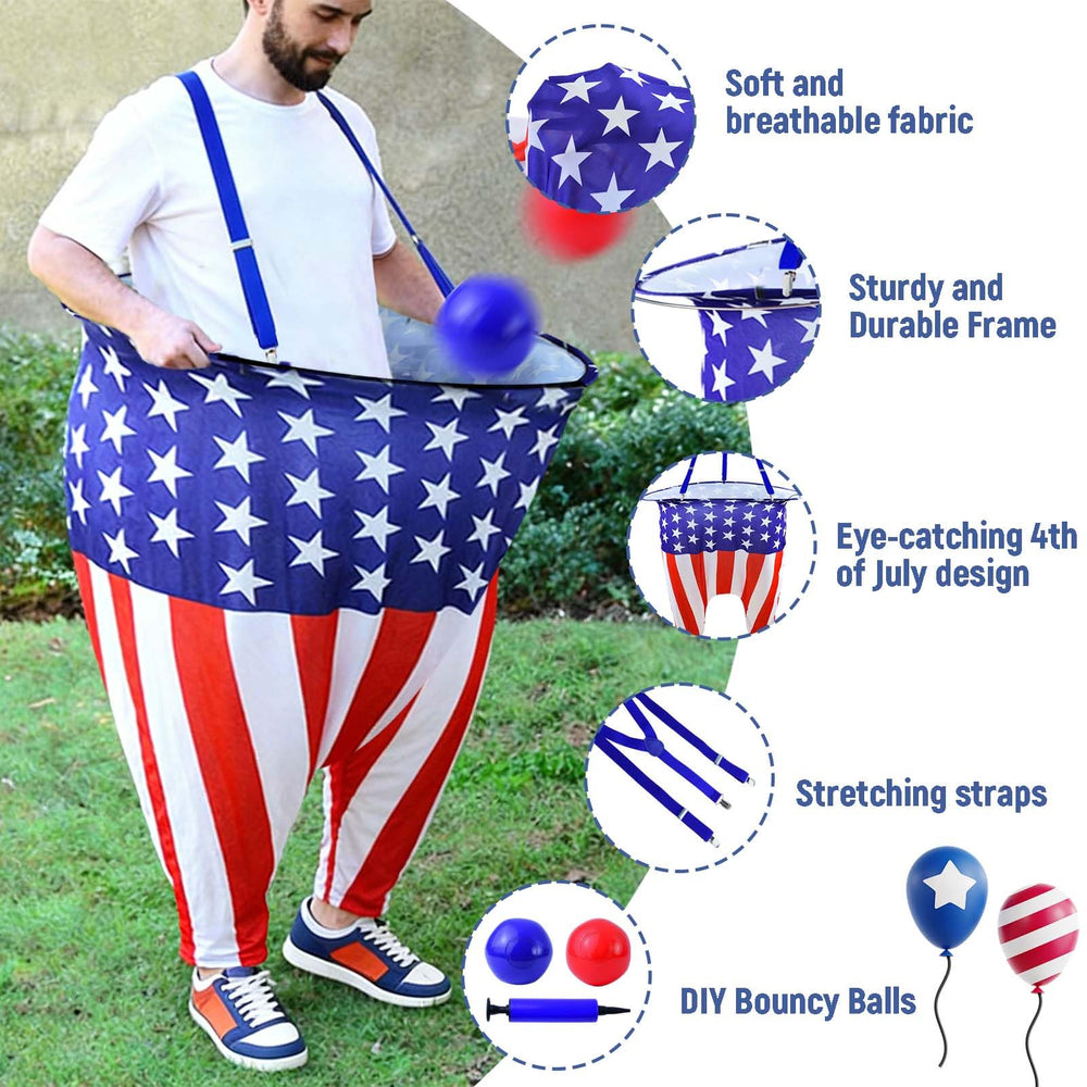 Karjiaja arrangement of red and blue inflatable balls demonstrating safe soft material