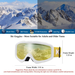Karsaer close-up of dual lenses, anti-fog layer and UV400 protection visible