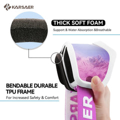 Karsaer foam and bendable frame detail, comfort and secure fit