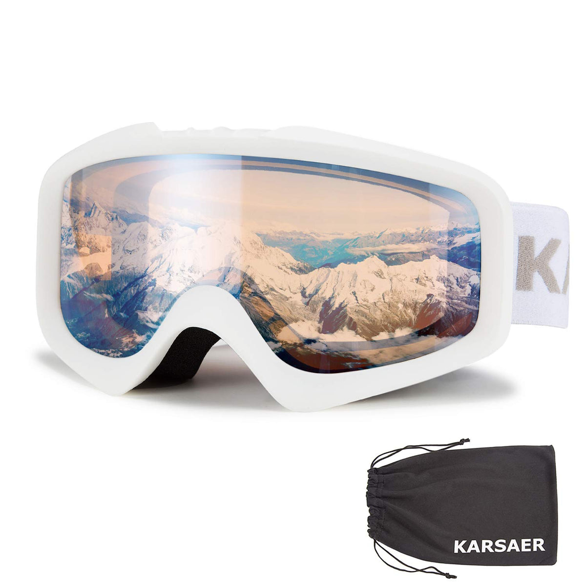 Karsaer front view wide lens showing clear field of vision and UV protection