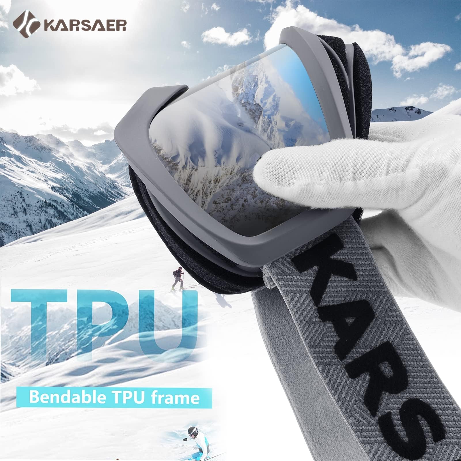 Karsaer goggles worn over glasses showing OTG fit and comfort