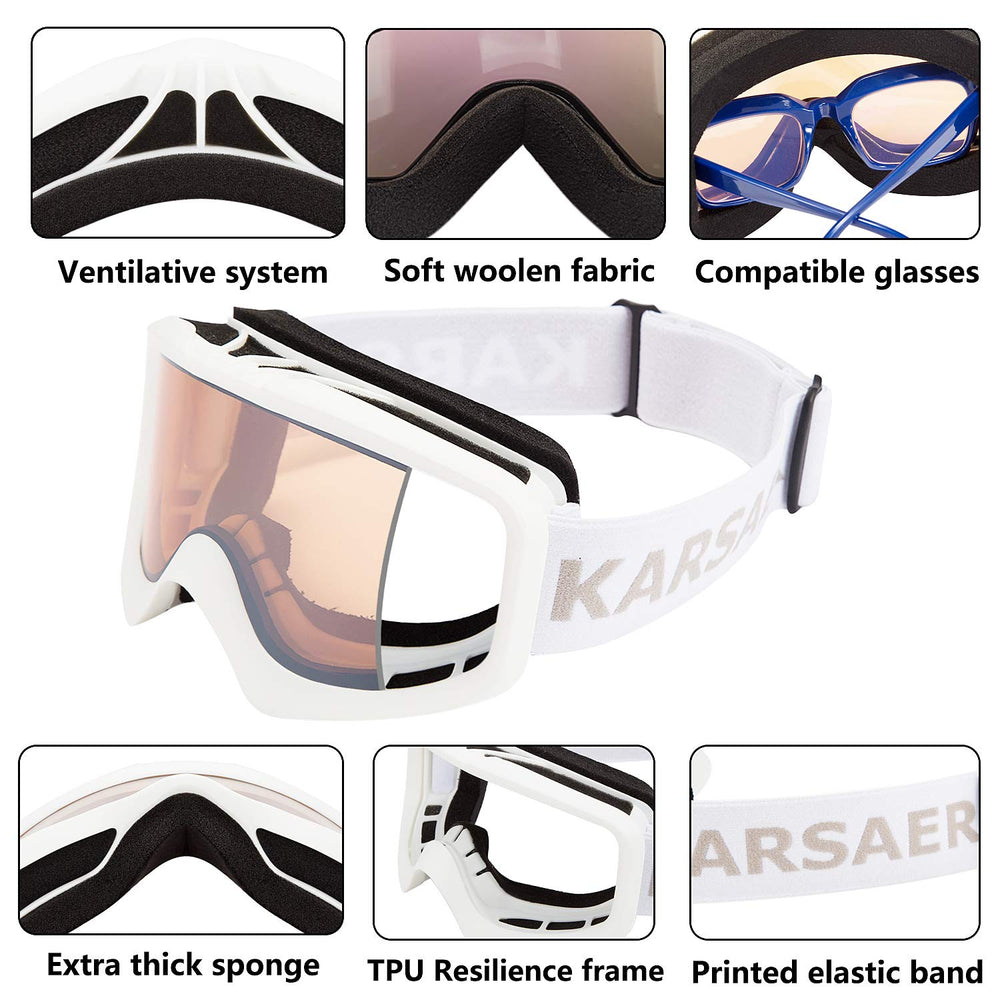 Karsaer strap attached to helmet showing secure fit for active skiing