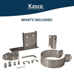 Kasco close-up of swivel bracket revealing robust adjustment and corrosion resistance