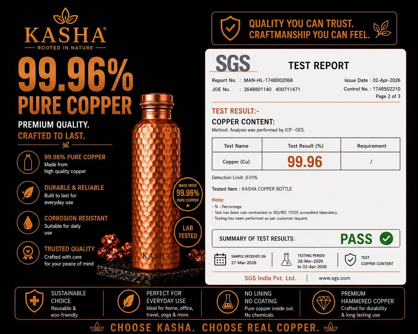 KASHA copper straw detail emphasizing reusable sipping convenience