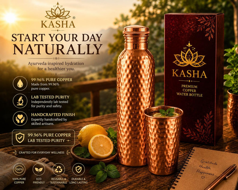 KASHA bottle with ice and lemon showing easy infusion and cooling benefit
