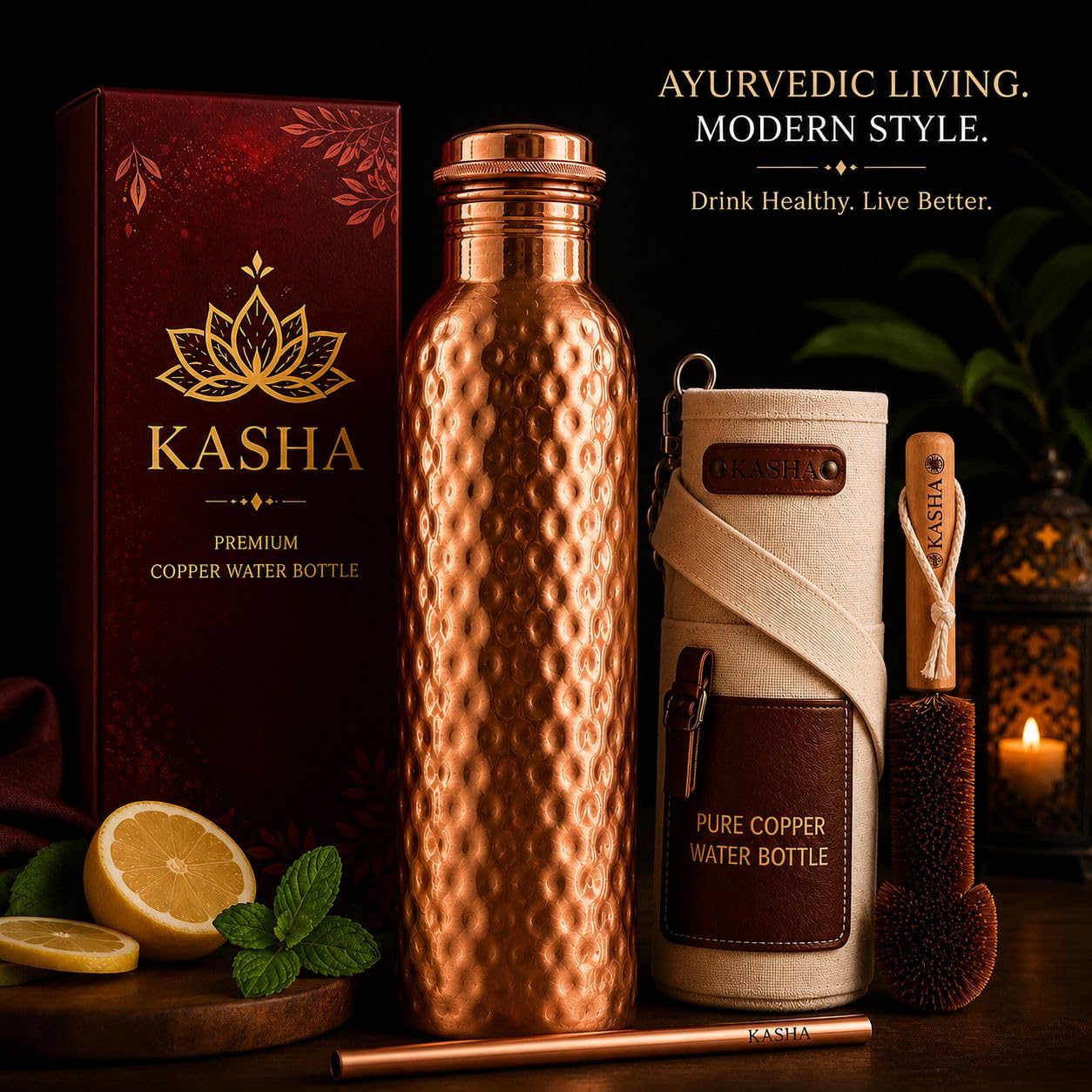 KASHA bottle held in hand to show 32 oz scale and comfortable carry