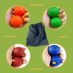 Kasteco balls held in hand for size comparison showing 1.57-inch diameter for standard play