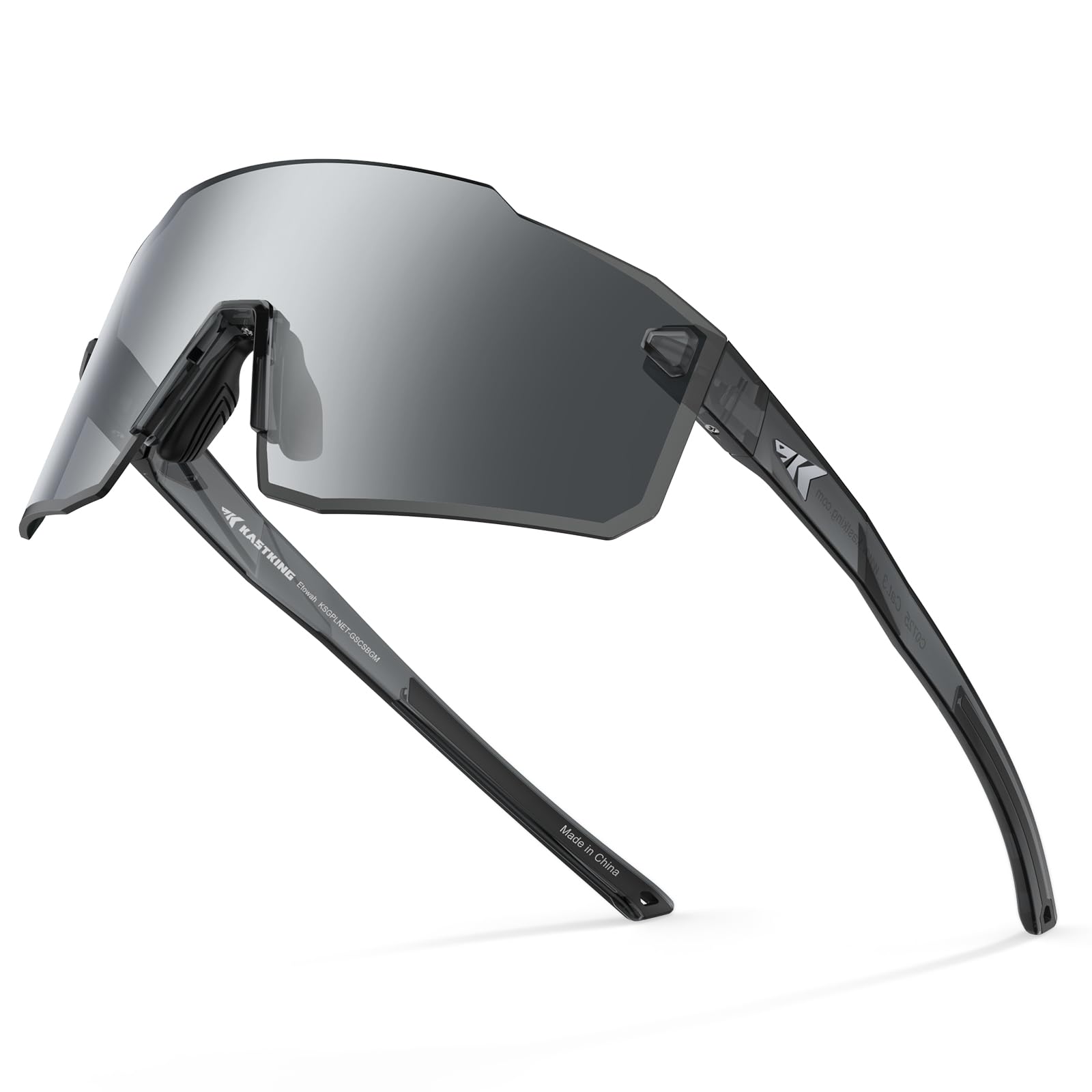 KastKing Etowah front view showing rimless shield and wide field of vision benefit