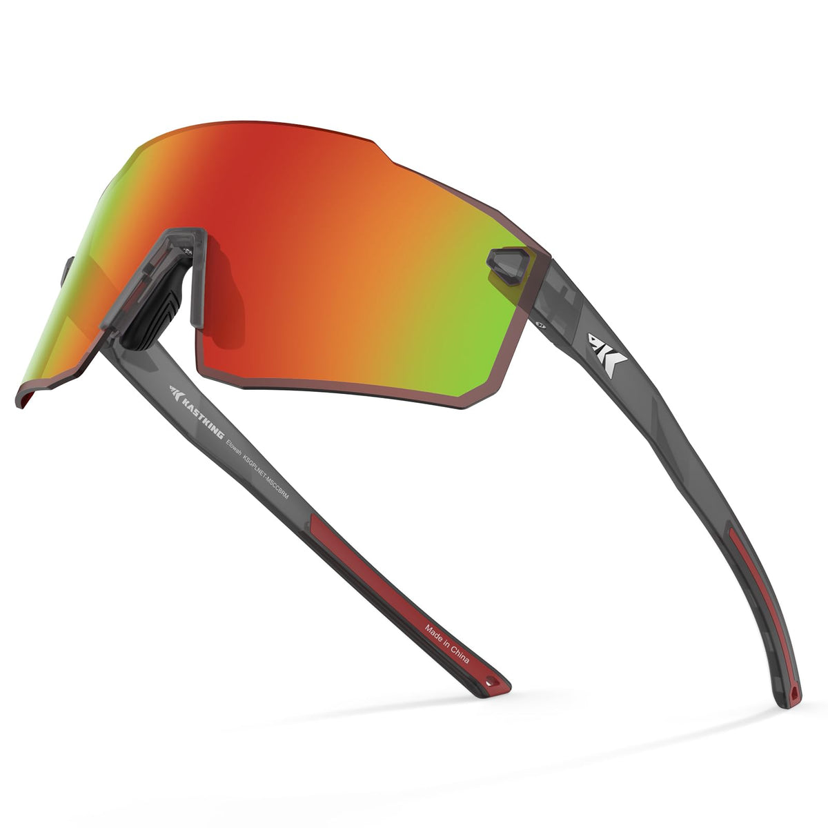 KastKing Etowah front view showing rimless shield lens and wide field of vision benefit