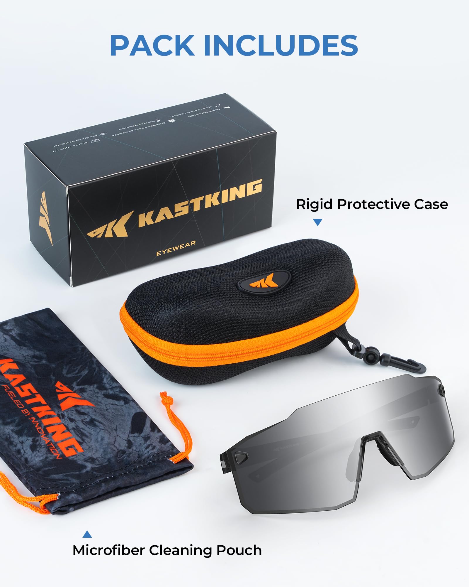 KastKing lens resisting a scratch test illustrating durable, impact-resistant optics