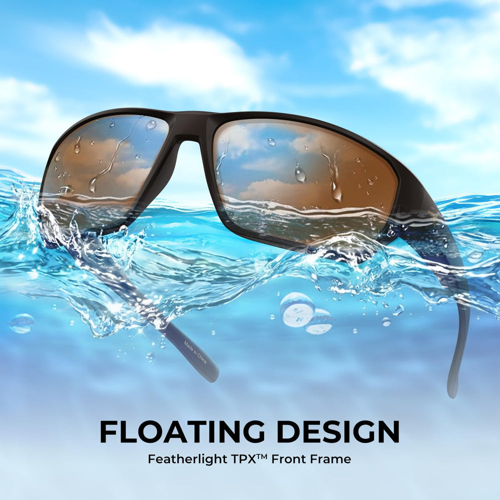 KastKing Merced lens close-up showing PuriVex coating and reduced glare benefit