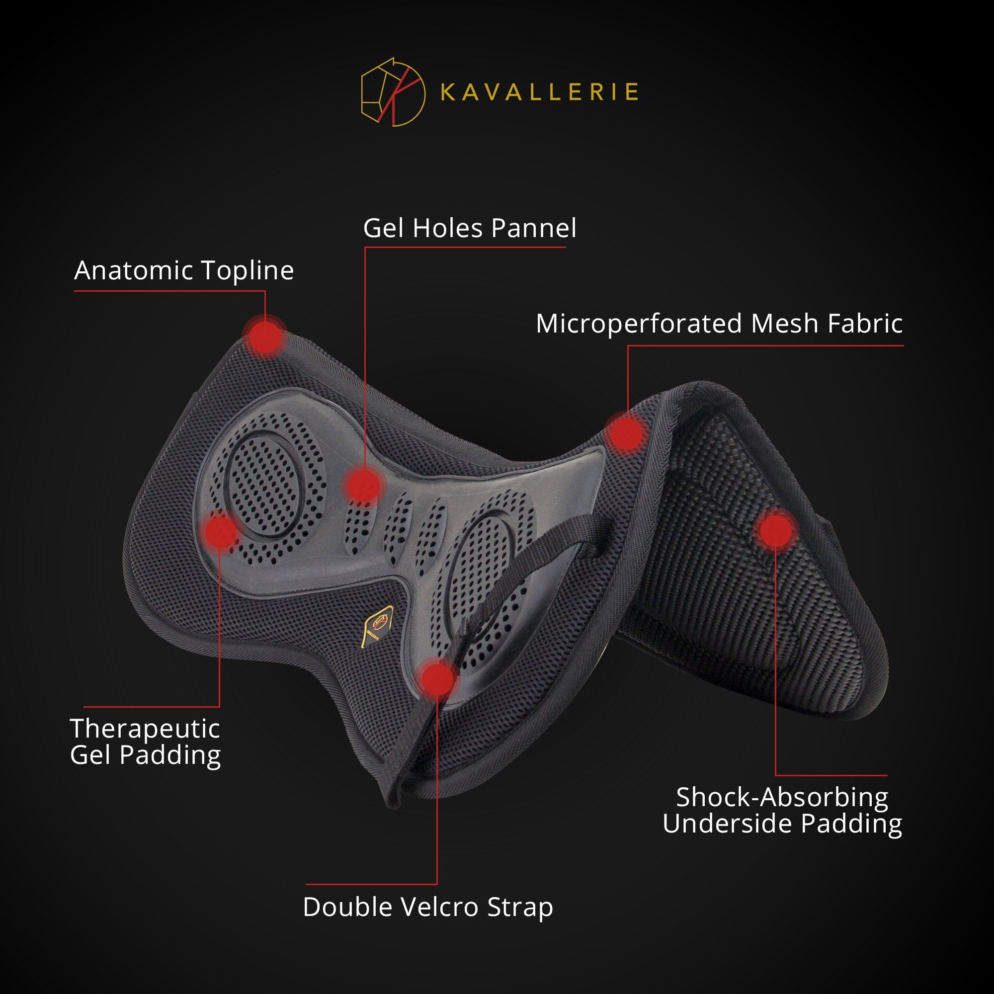 Kavallerie side profile showing contour that improves saddle fit