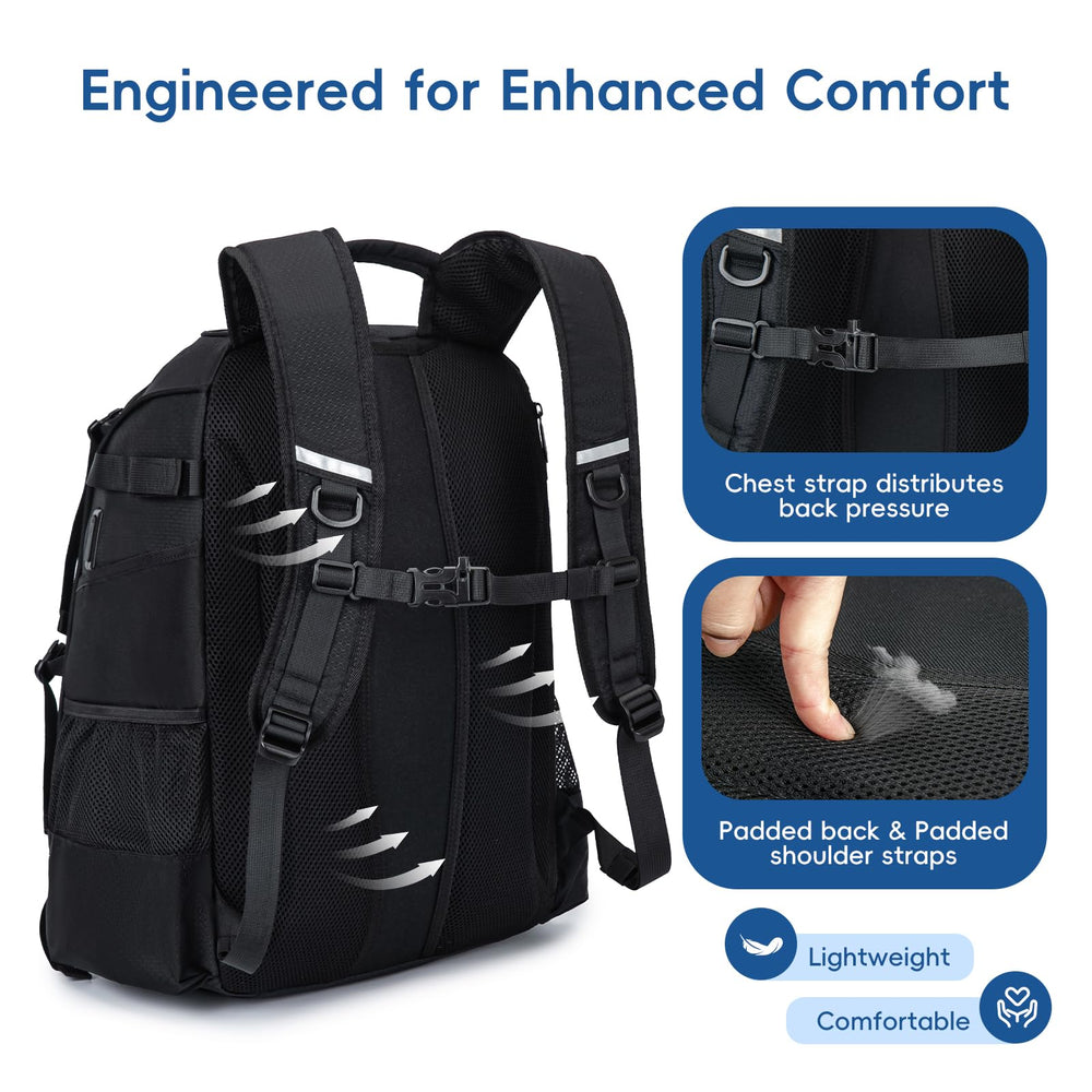 KAVIGOR cushioned back panel and straps for comfortable carry