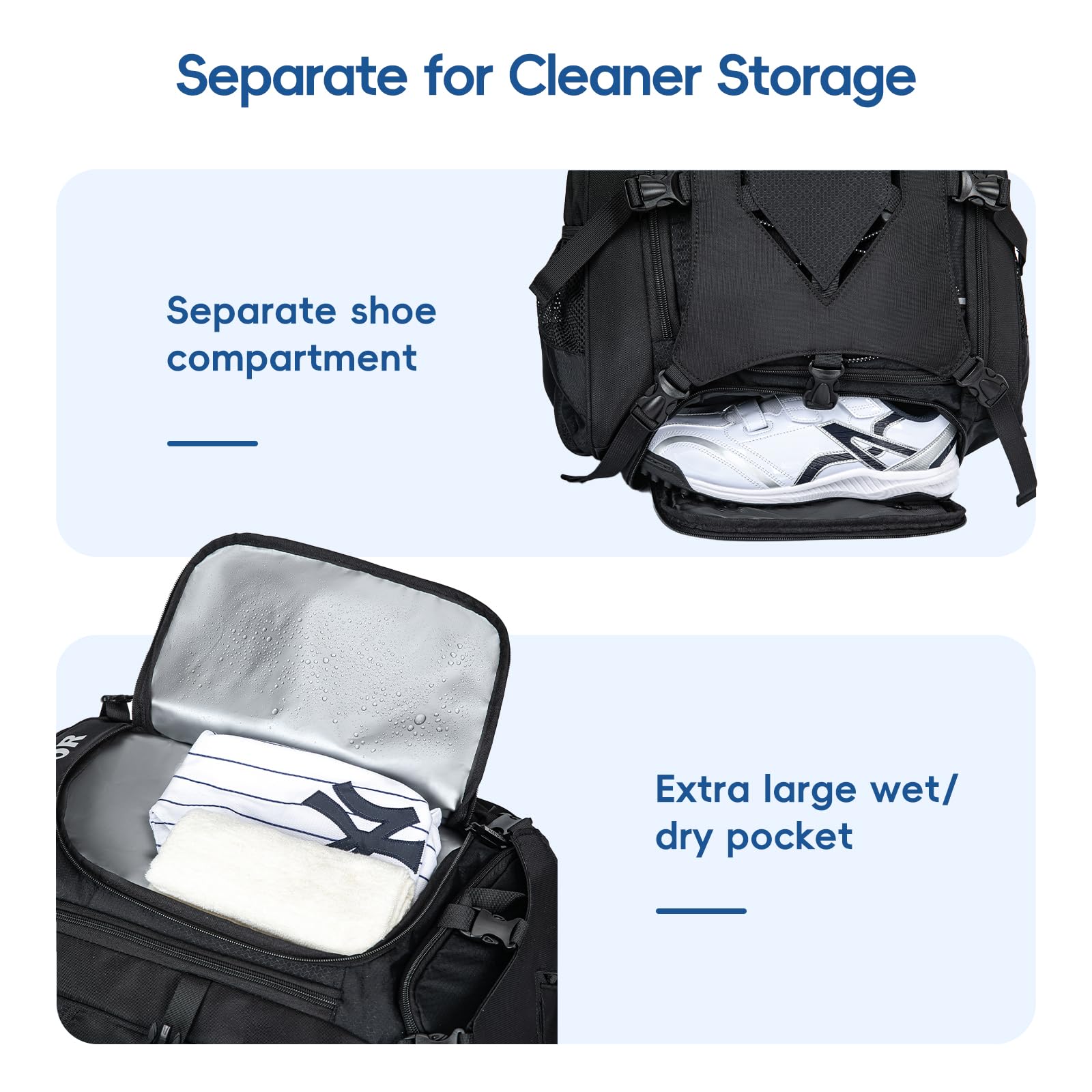 KAVIGOR bat storage showing two-bat capacity for game readiness