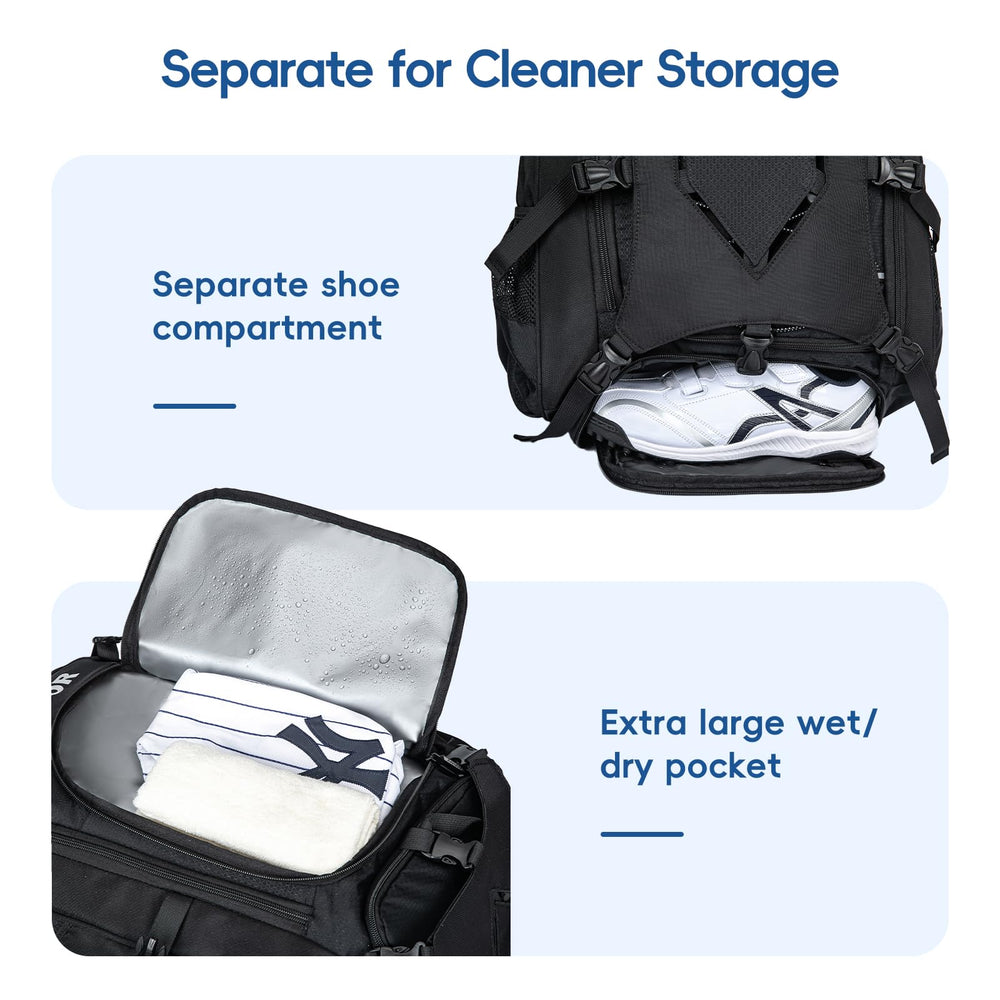 KAVIGOR bat storage showing two-bat capacity for game readiness