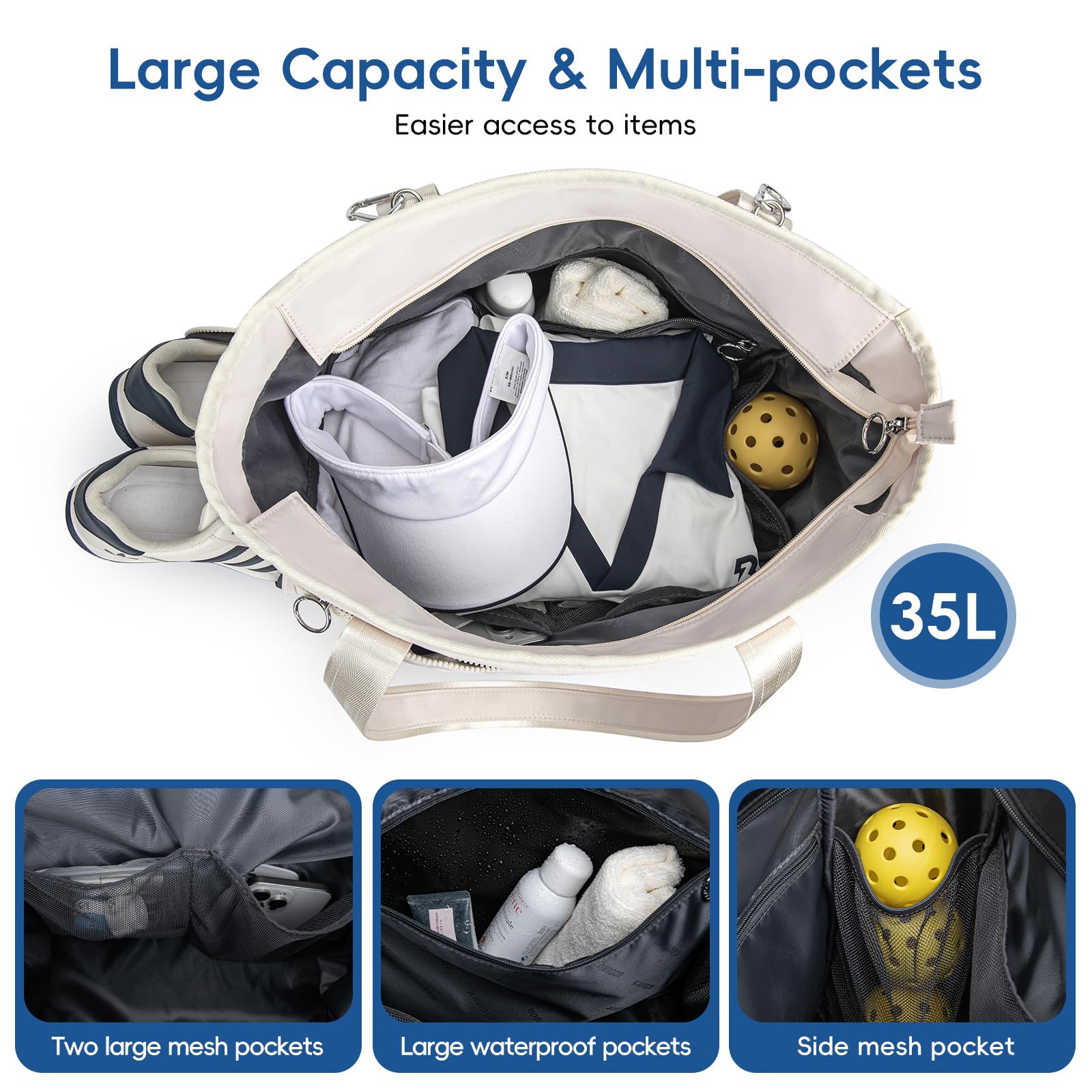 KAVIGOR dual fence hooks hanging bag off court for cleanliness