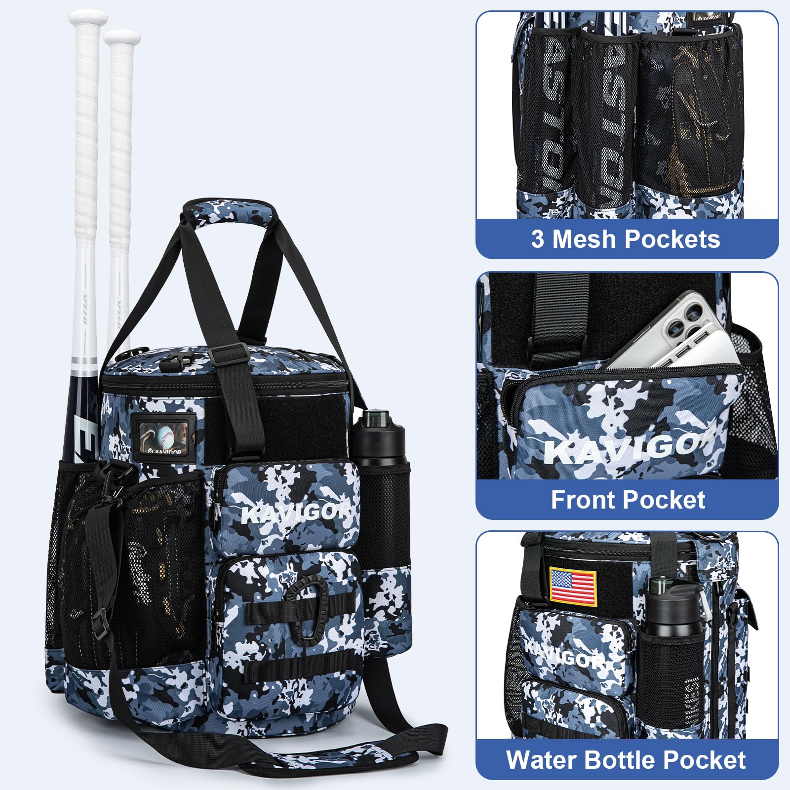 KAVIGOR insulated pocket close-up keeping drinks cool during games
