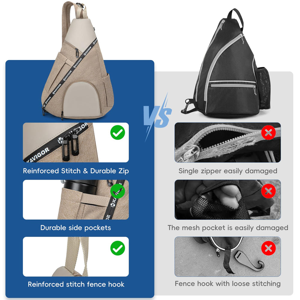 KAVIGOR fabric and zipper detail highlighting durable tear-resistant construction