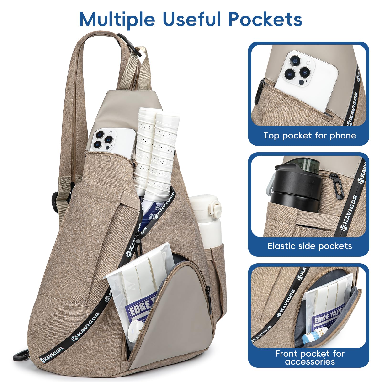 KAVIGOR main compartment open with paddles and valuables separated for protection
