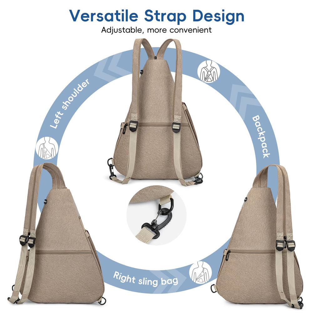 KAVIGOR strap conversion demo showing sling to backpack comfort benefit