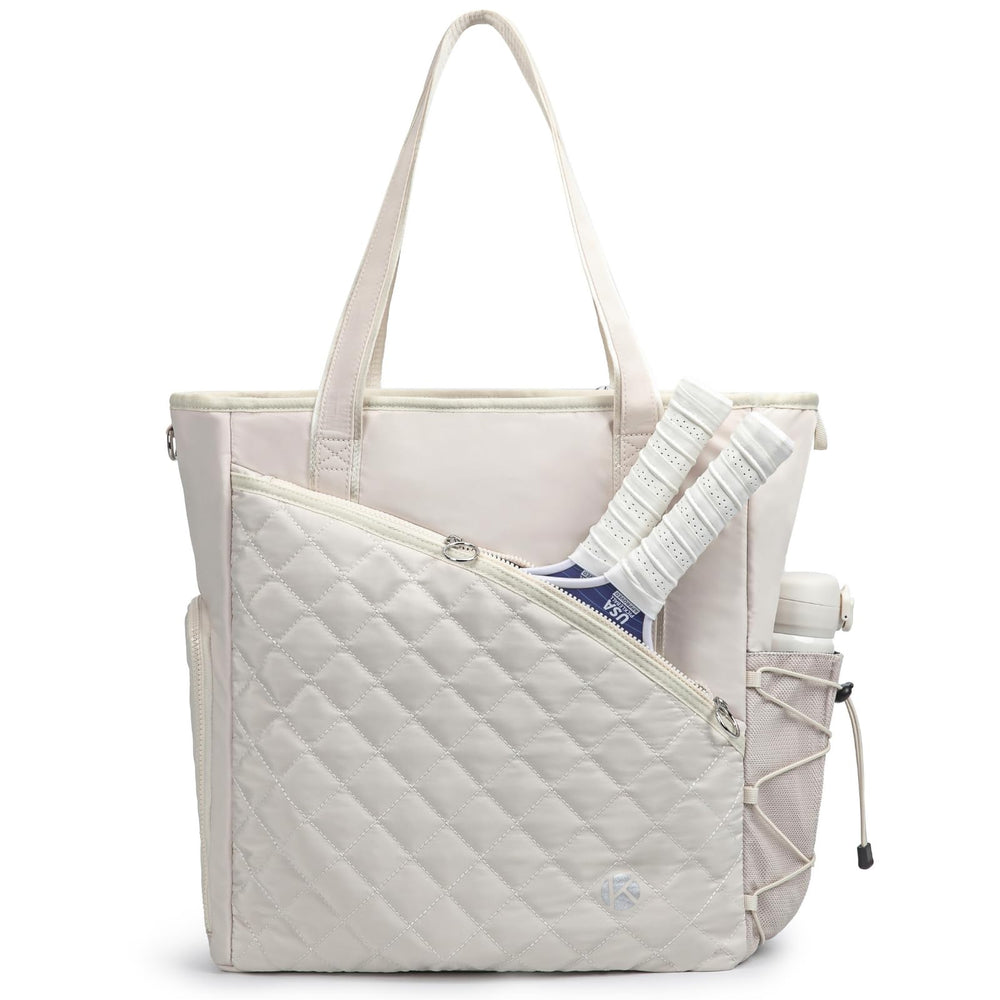 KAVIGOR front view showing quilted tote and organized storage benefit