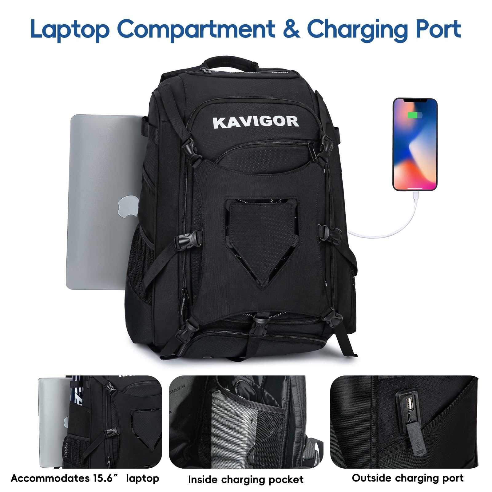KAVIGOR oversized wet dry pocket holding damp gear and reducing odors