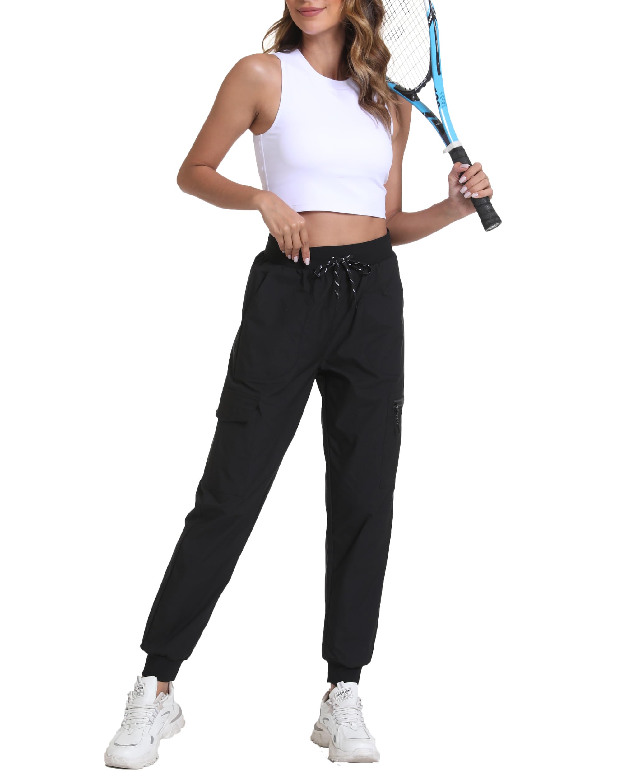 Kcutteyg joggers worn on a hiking trail illustrating practical pockets and travel-ready design