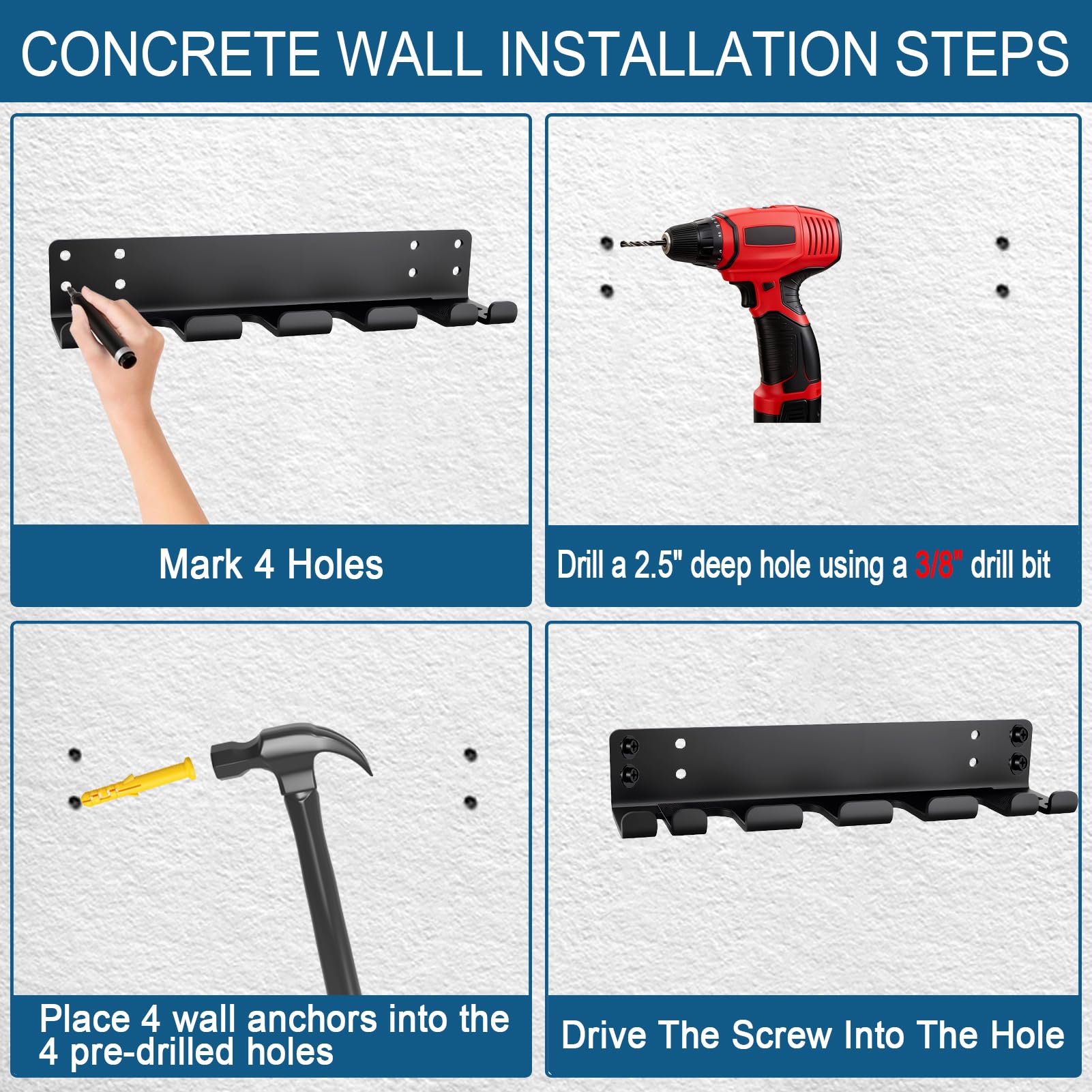 KDNVPS included mounting hardware laid out for easy installation guidance