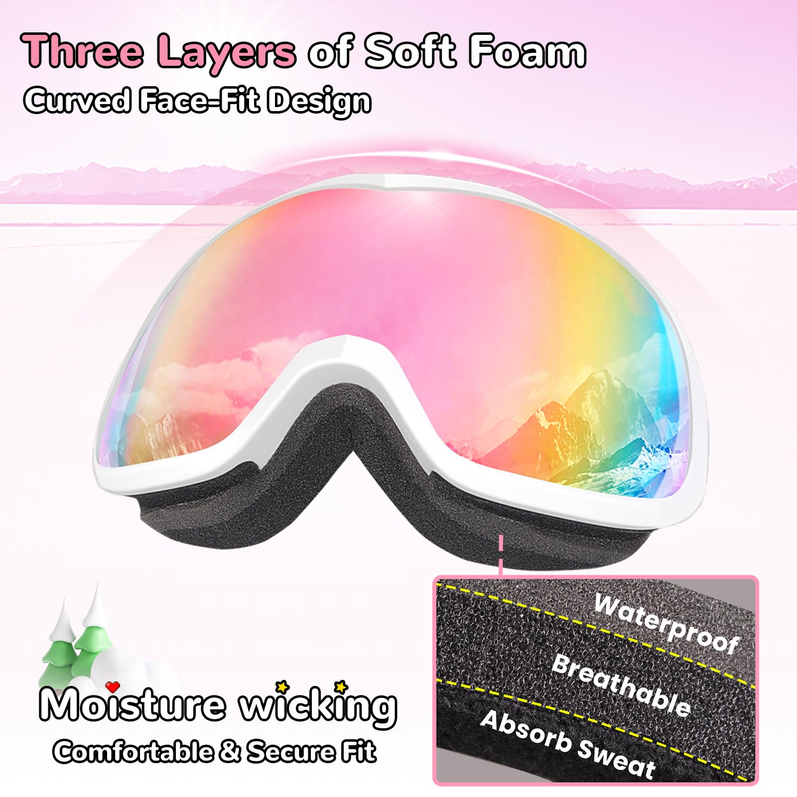 Keary goggles paired with a youth helmet for compatible safe fit