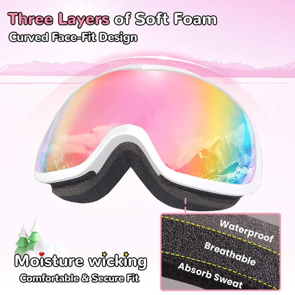 Keary goggles paired with a youth helmet for compatible safe fit
