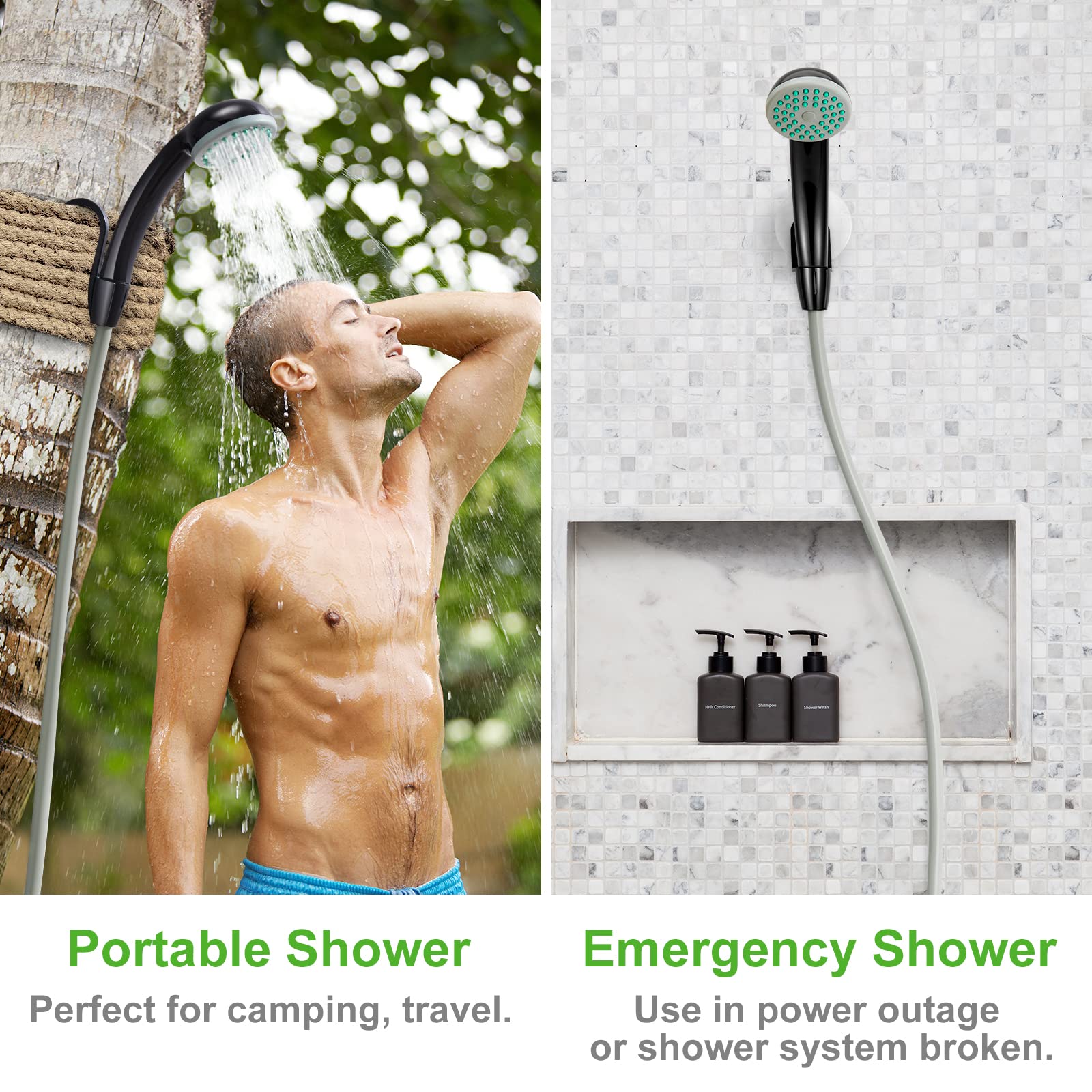 KEDSUM bucket setup at campsite demonstrating portable shower convenience outdoors