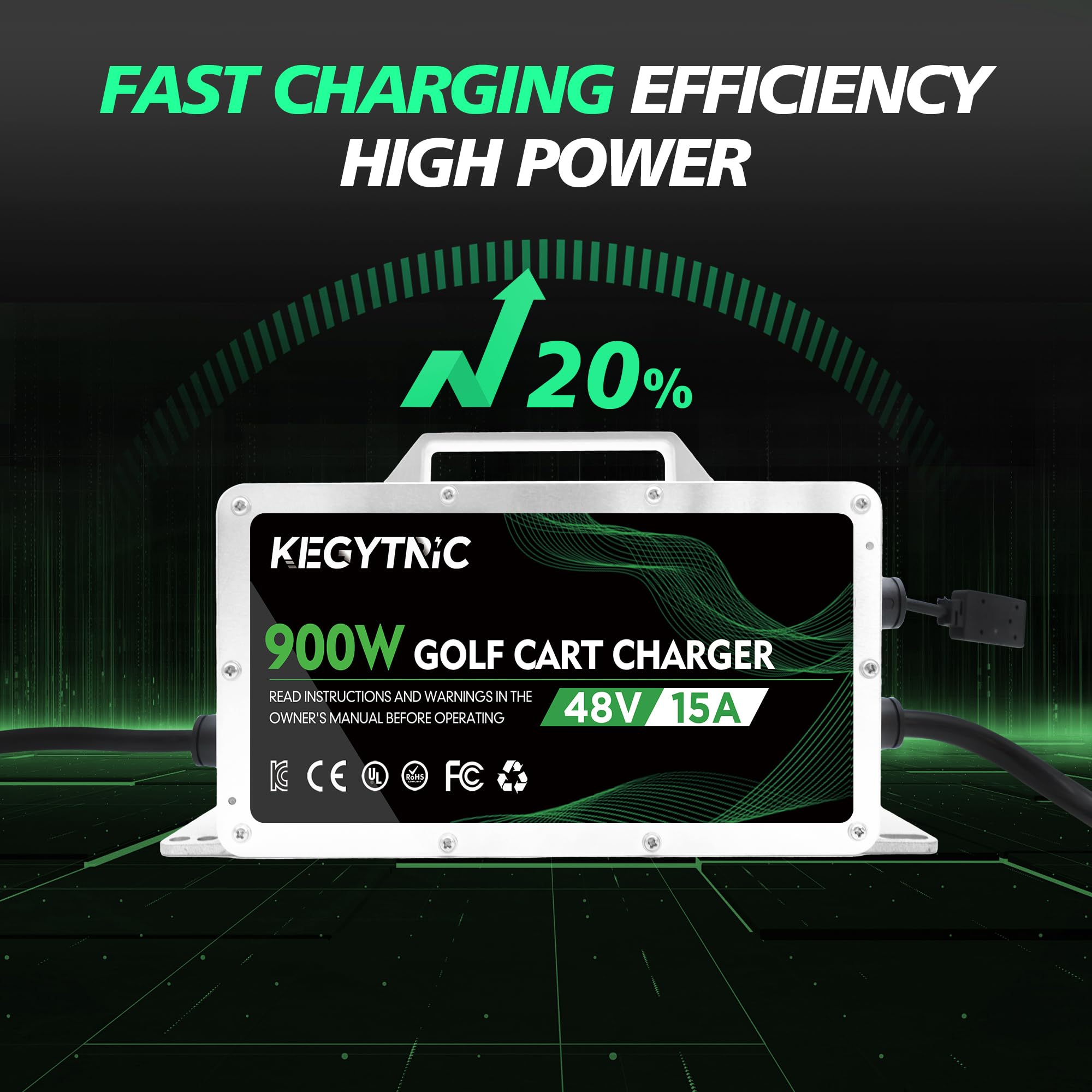 Kegytric long 16-foot cable laid out showing reach and flexible placement benefit