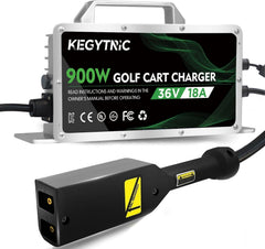 Kegytric front view of charger showing compact durable design and faster charging