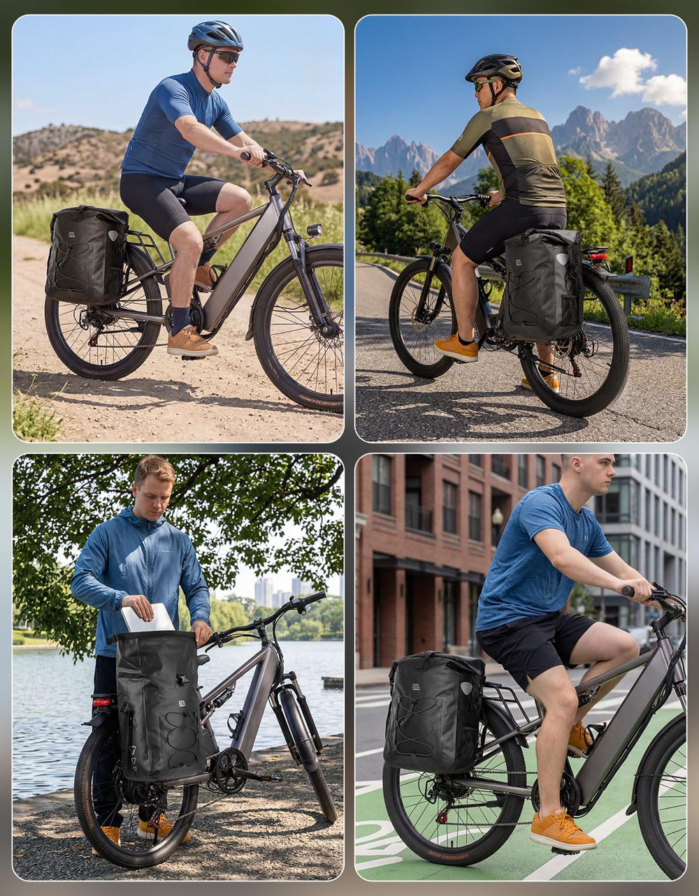 KEMIMOTO worn crossbody off the bike showing comfortable padded strap and urban commute versatility