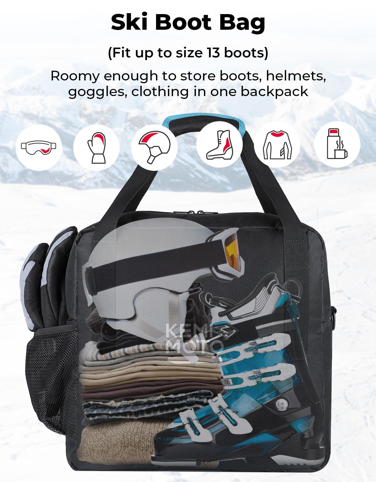 KEMIMOTO ergonomic carry handles detail for comfortable lifting and balanced transport