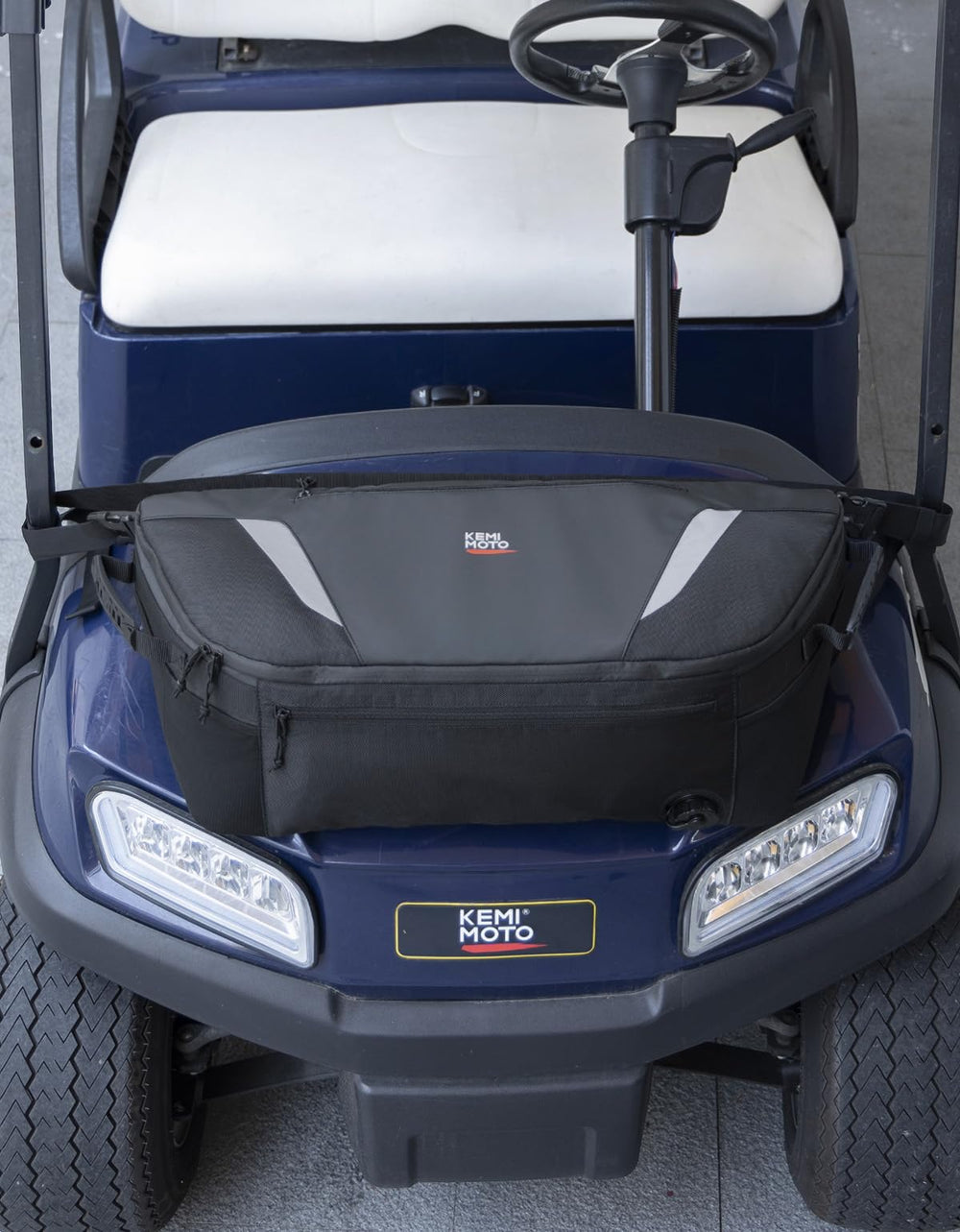 KEMIMOTO front pocket converted into trash bag showing cleanup benefit tidy cart